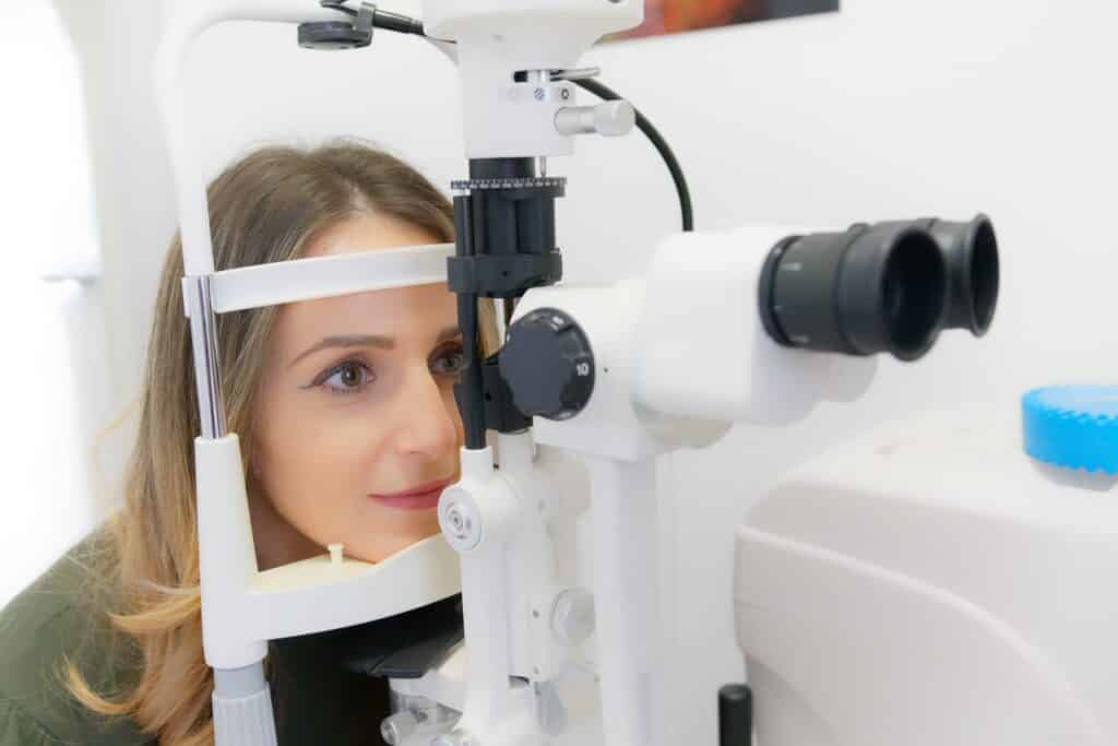 Woman having an eye examination