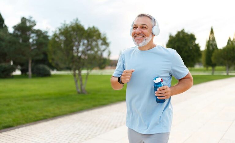 Older man jogging